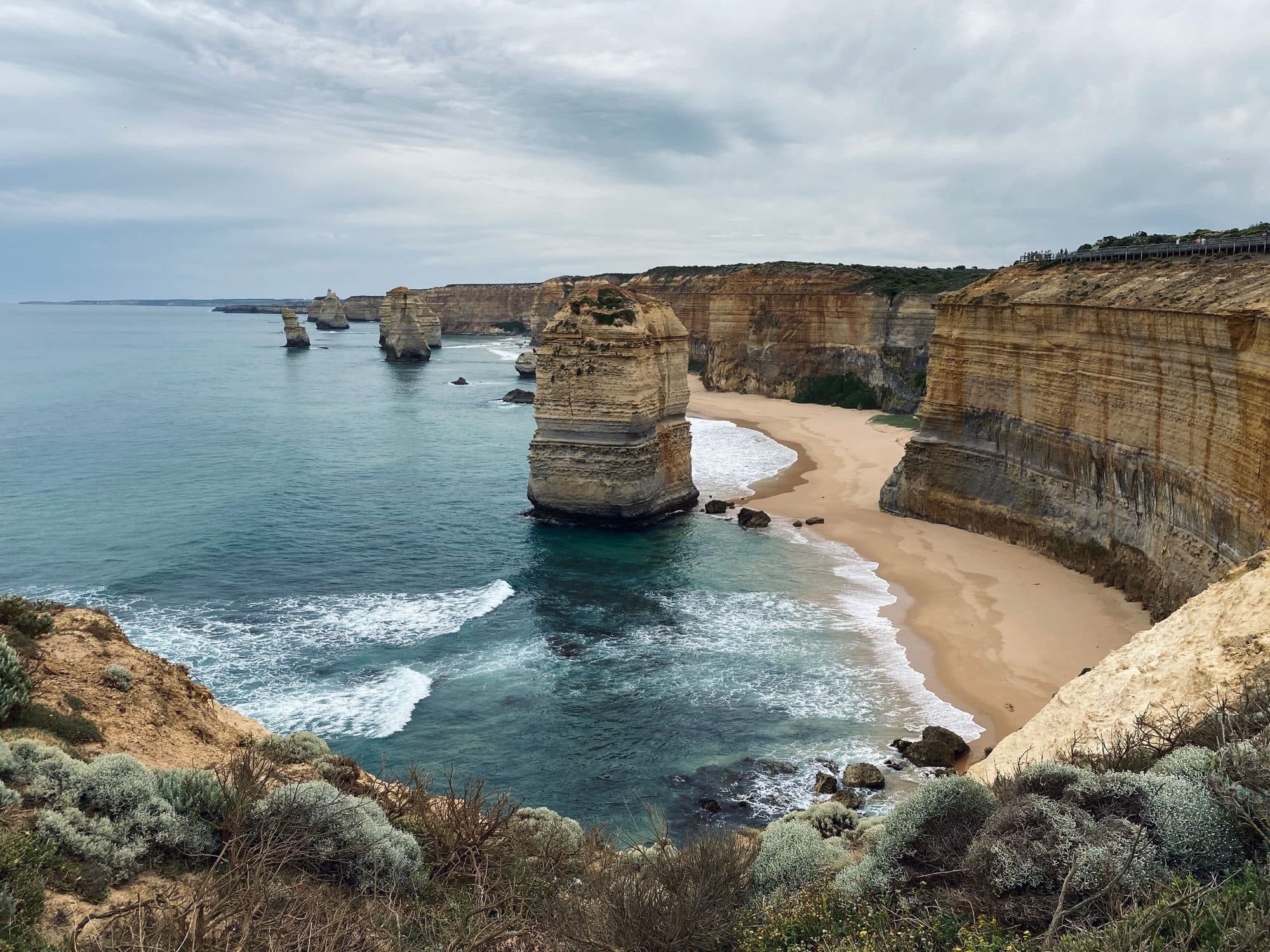 Sea stacks and golden cliffs along the Australian coast